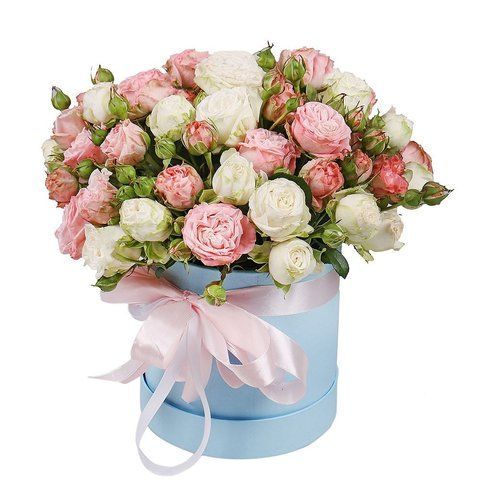 Delicate roses in a box