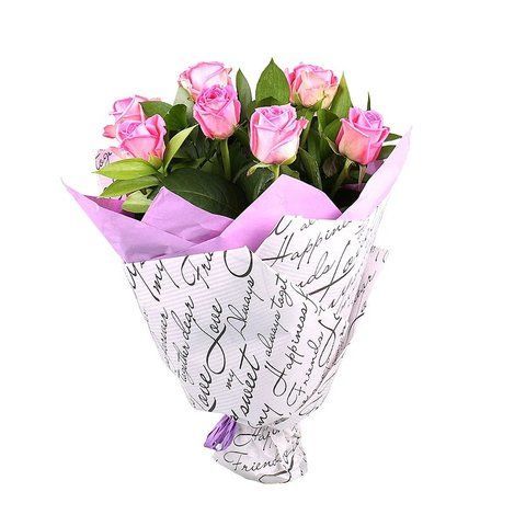 9 pink roses